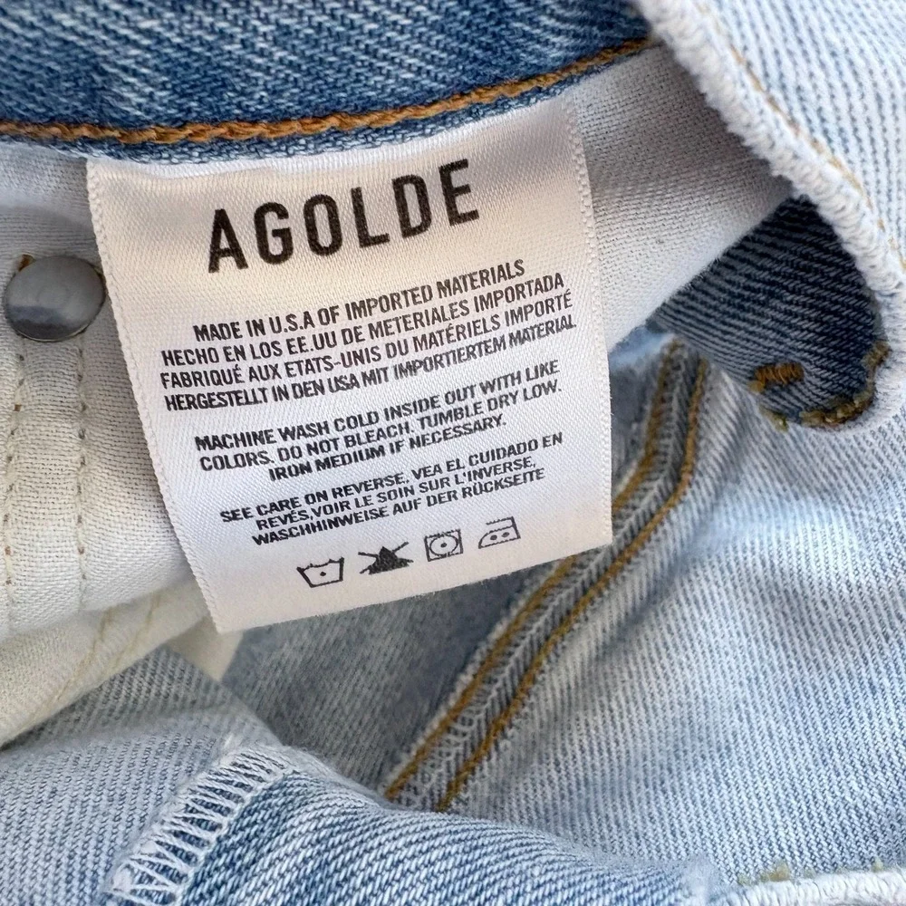 AGolde Broken Waistband Jeans Women Size 34 Blue Light Wash New - Picture 13 of 14